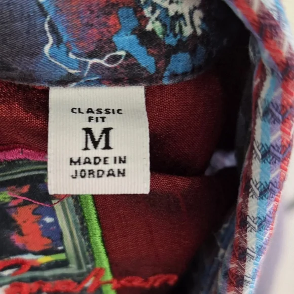 Robert Graham Sputnik 3D-Check Jacquard Classic Fit Flip Cuff Shirt Size Medium - Picture 8 of 10